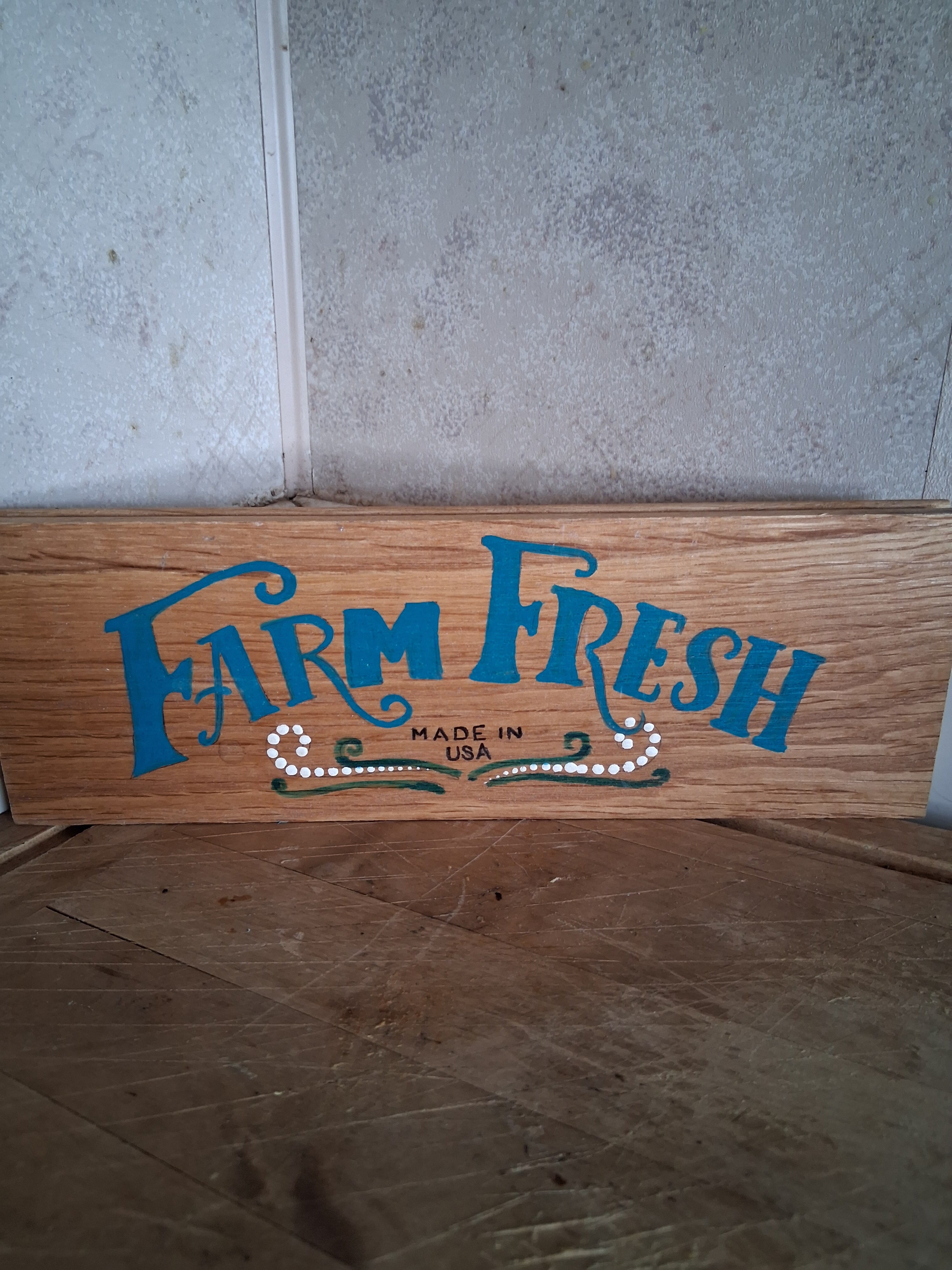 Farm Fresh Wood Sign | Hand Painted Farmhouse Kitchen Decor