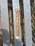 Burnt Orange & Gold Bone Art | Hand Painted Aboriginal Dot Art Boho Decor