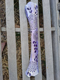 Purple Mandala Elk Bone Art | Large Hand Painted Dot Art Boho Decor