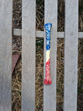Patriotic Deer Bone Art | Hand Painted Red White Blue Dot Art 4th of July Decor