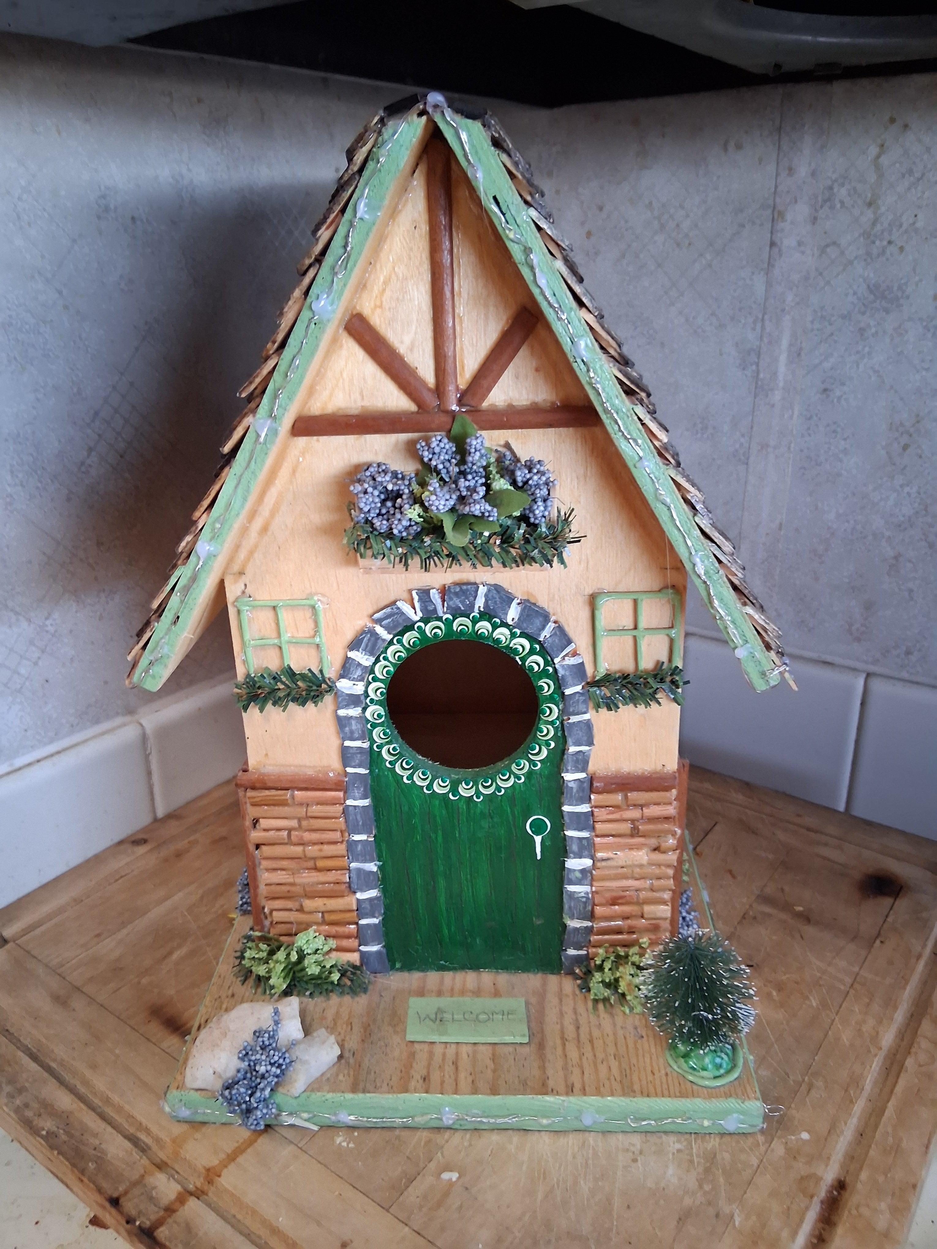 Magical Fairy Cottage Birdhouse | Handmade Weatherproof LED Decor