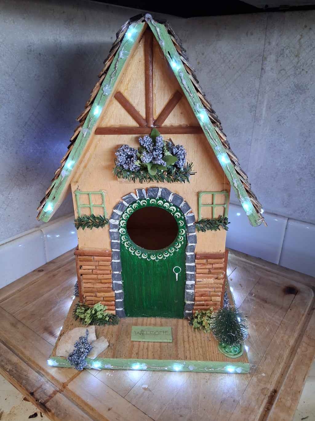 Magical Fairy Cottage Birdhouse | Handmade Weatherproof LED Decor
