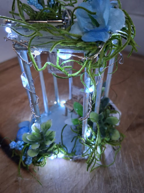 Fairy Garden Lantern | Miniature LED Birdcage Handmade Boho Shelf Decor