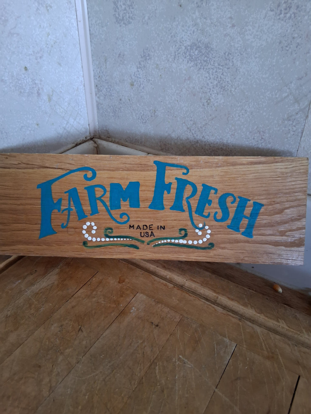 Farm Fresh Wood Sign | Hand Painted Farmhouse Kitchen Decor