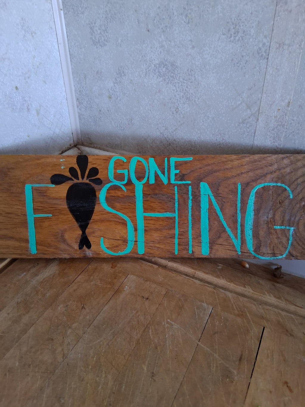 Gone Fishing Wood Sign | Hand Painted Rustic Cabin & Dock Decor