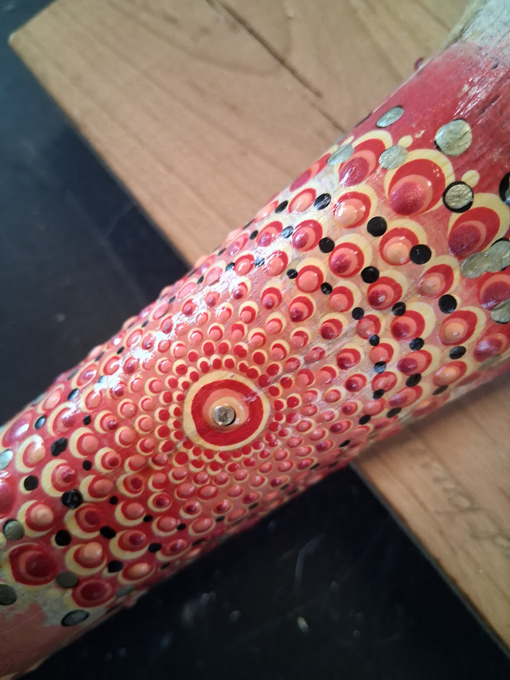 Pink Flower Mandala Bone Art | Large Hand Painted Dot Art Feminine Boho Decor