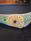 Sunflower Mandala Deer Bone Art | Hand Painted Dot Art Cottagecore Boho Decor