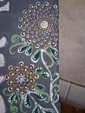 Welcome Sign | Hand Painted Dot Art Floral Wood Porch Decor