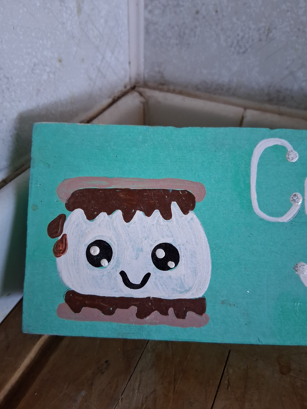 S'more Fun Camping Sign | Kawaii Hand Painted Wood Sign Camper Gift